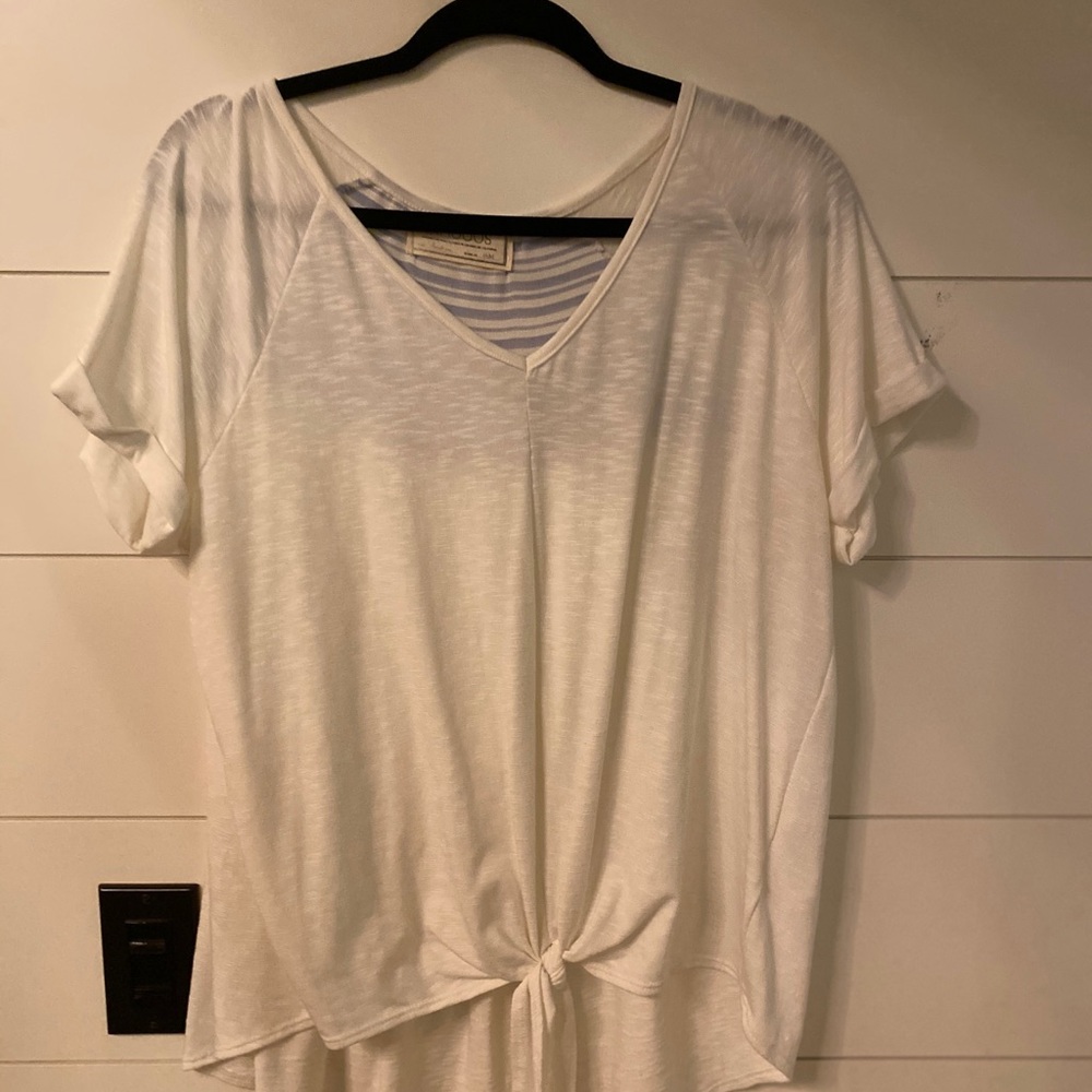 White top with front tie and fun back detail